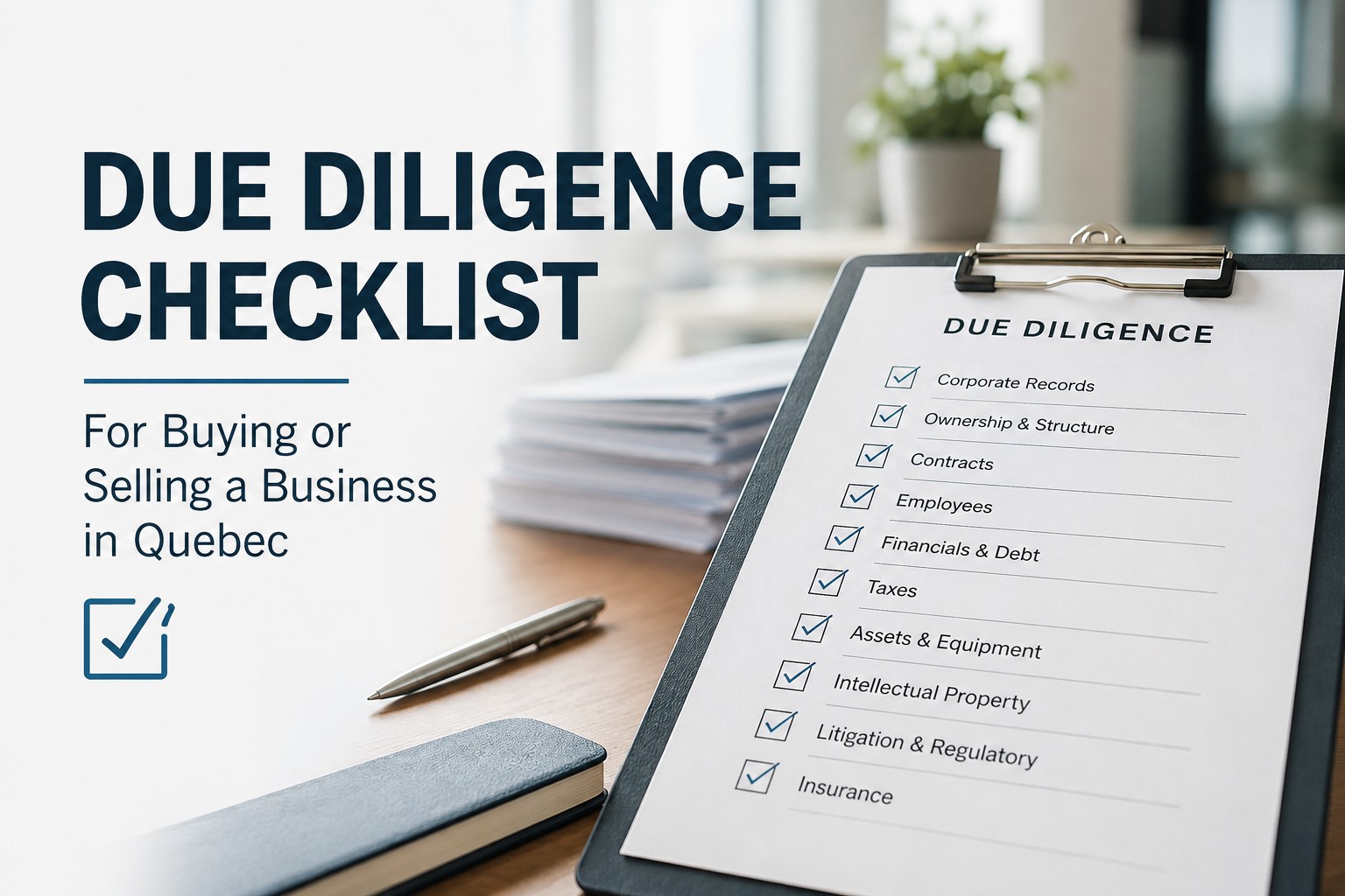 Due Diligence When Buying or Selling a Business in Quebec
