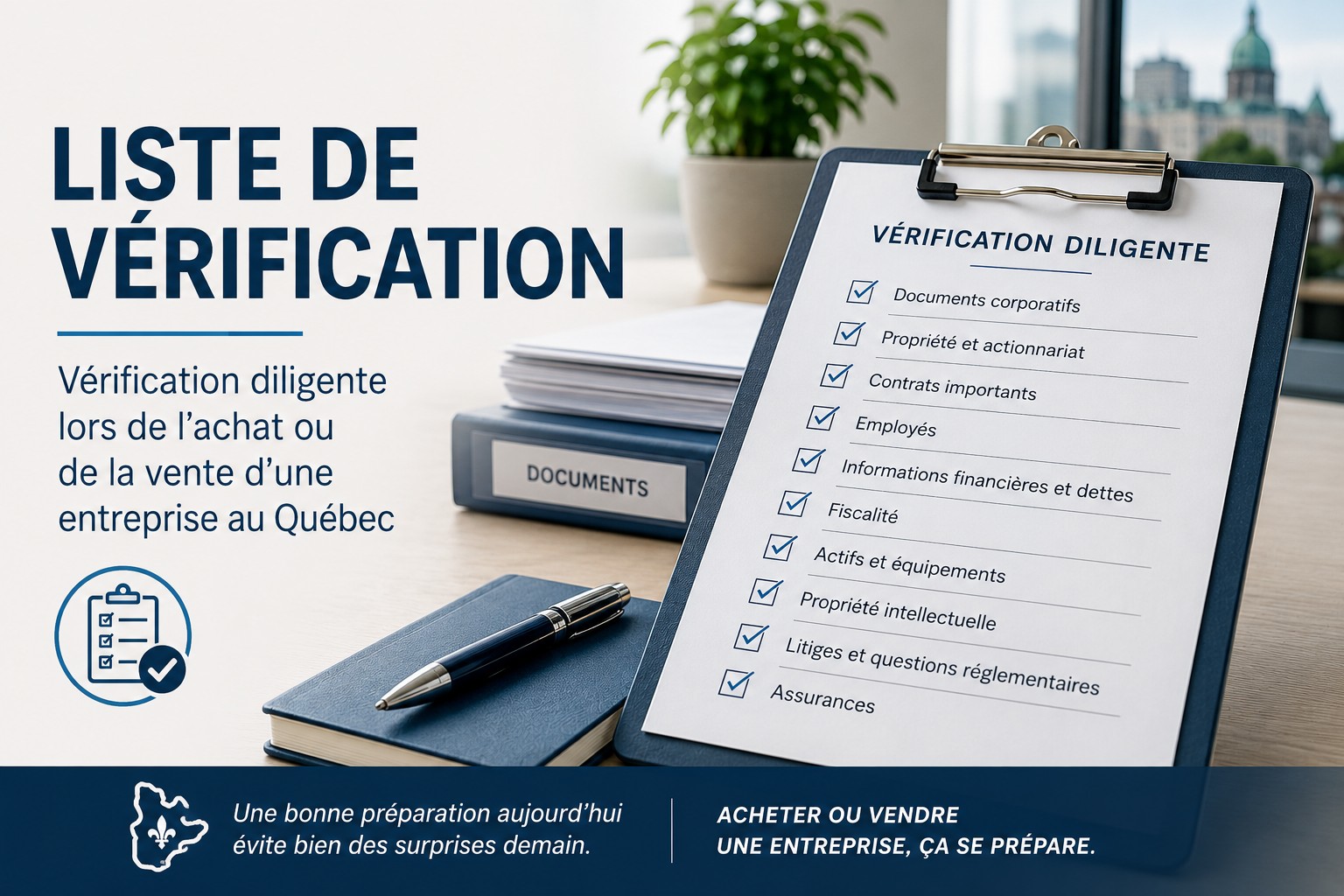 Vérification diligente au Québec | Achat d’entreprise